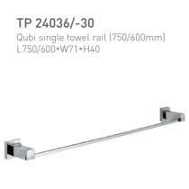 ECT Qubi Single Towel Rail (750/600mm)